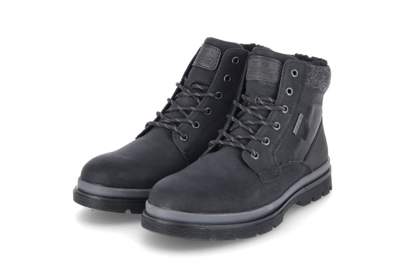 Rieker F7010-00 Herren Kunstleder schwarz Schnürstiefel