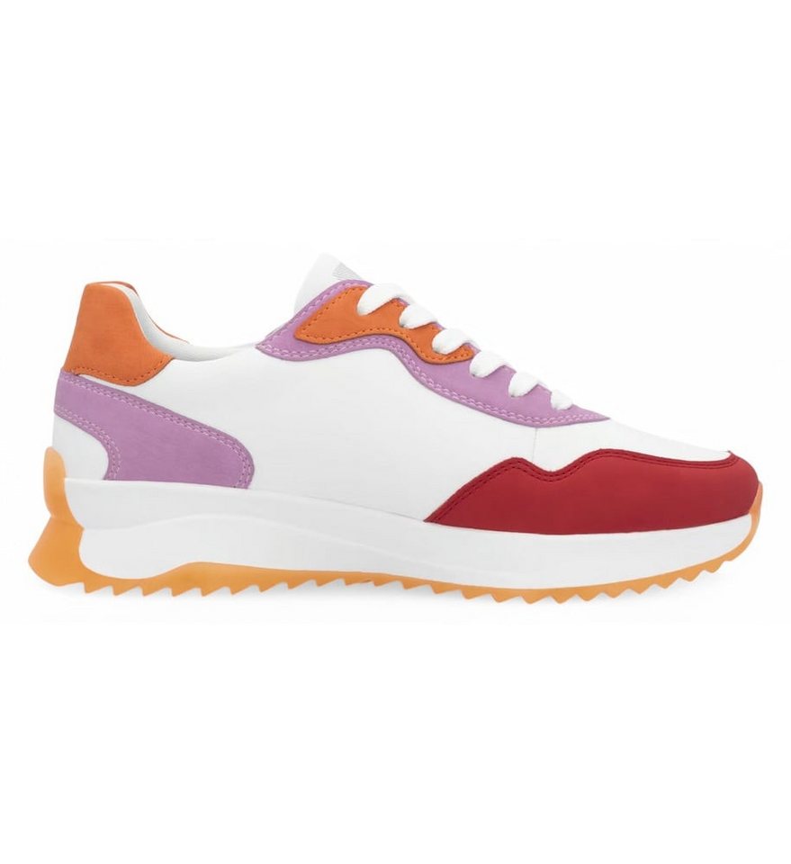Rieker (Glattleder) W1308 weiss/rot/rosa/orange Damen Sneaker