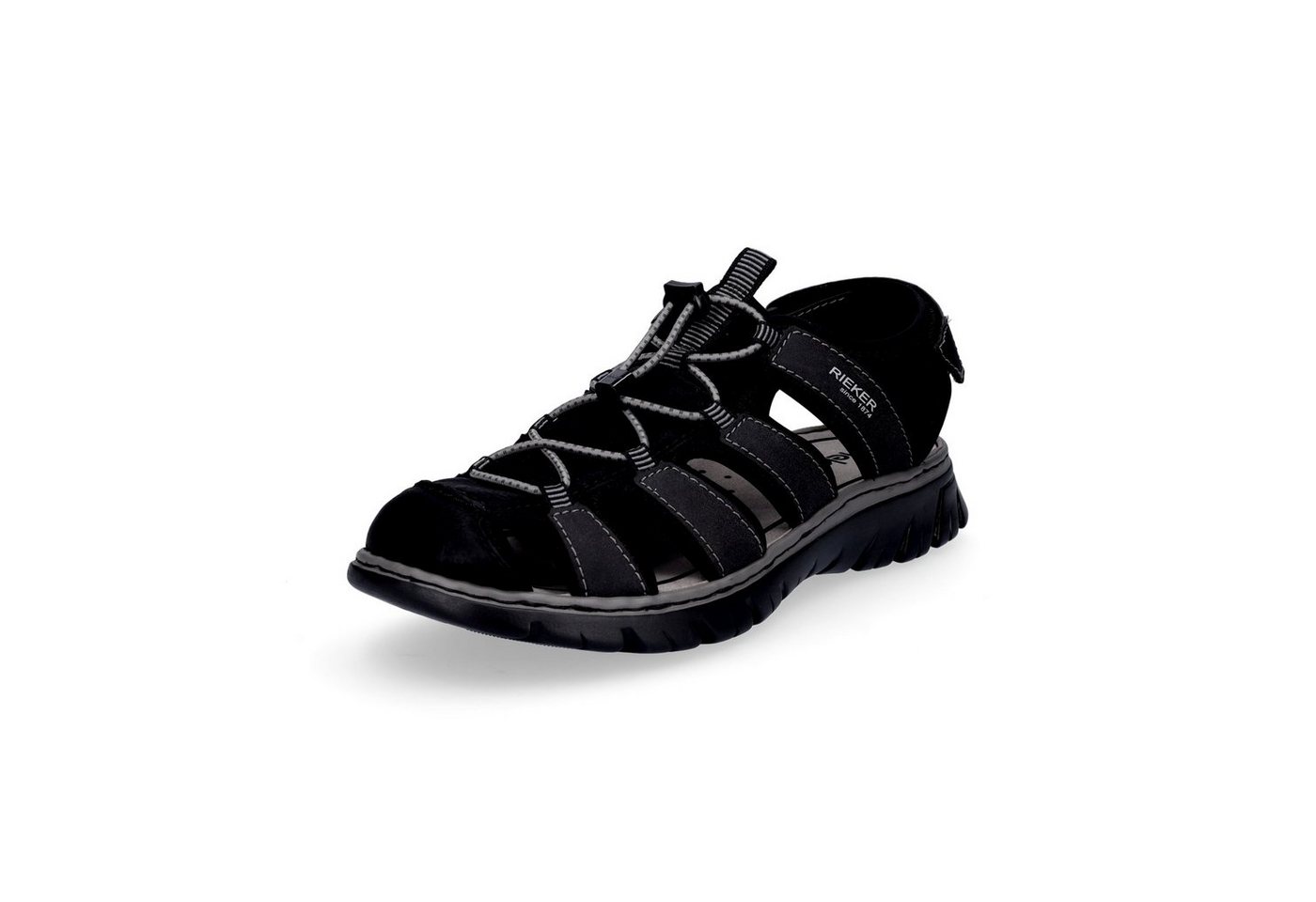 Rieker Herren Trekking Sandale schwarz Sandale