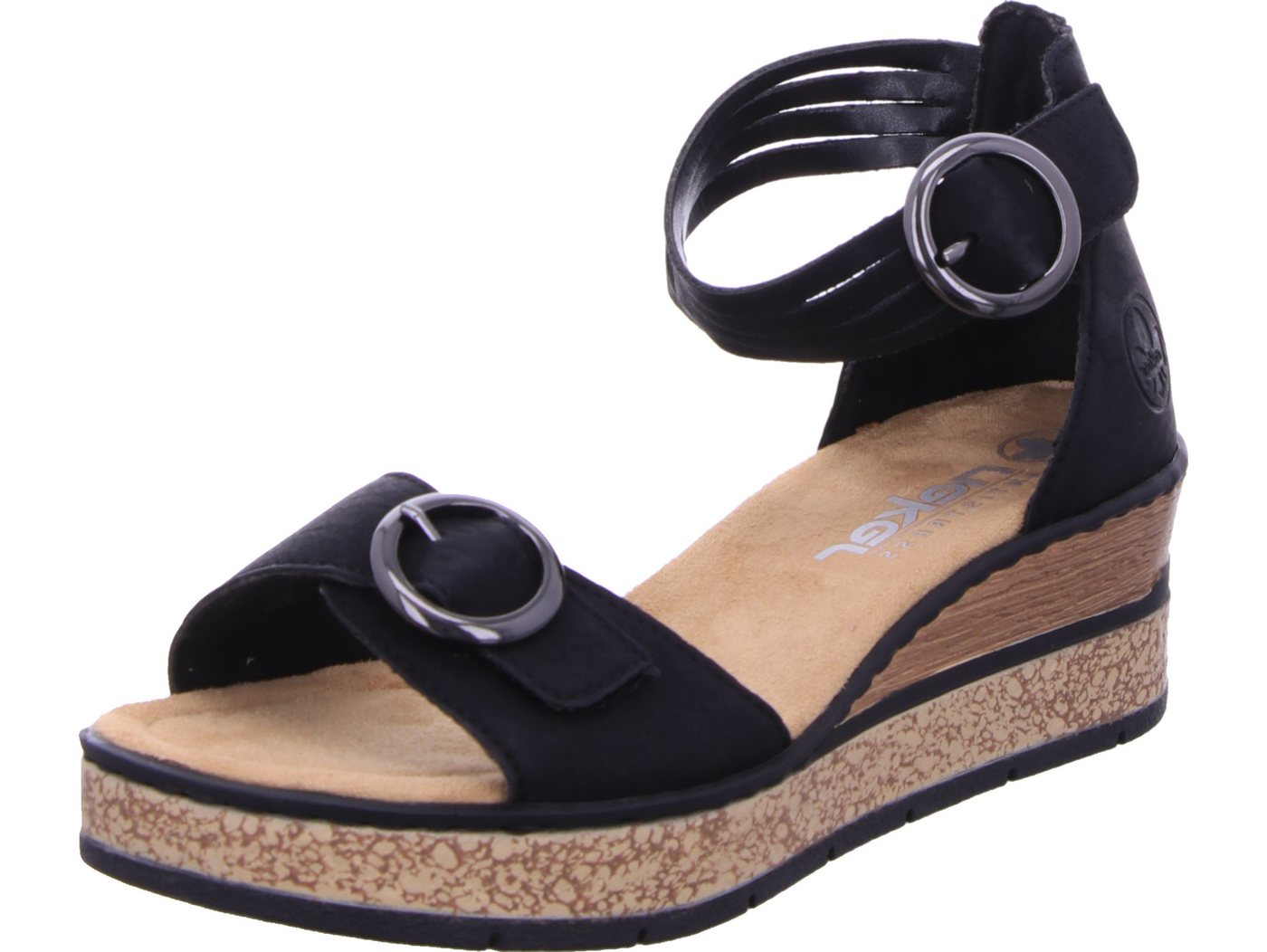 Rieker Keilsandalette 100% vegan (schwarz)