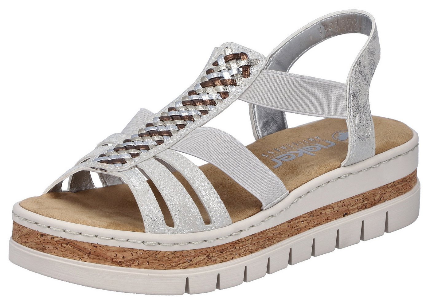 Rieker Keilsandalette Keilsandalette, Plateausandale, Sommerschuh in Metallic-Optik