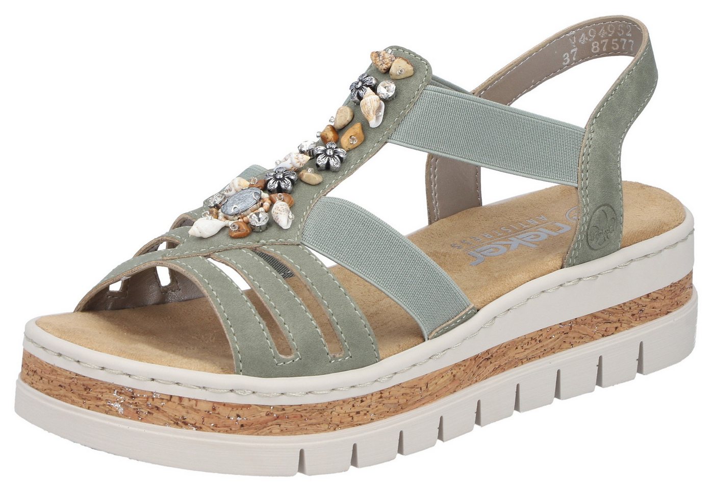 Rieker Keilsandalette Keilsandalette, Plateausandale, Sommerschuh mit Verzierung