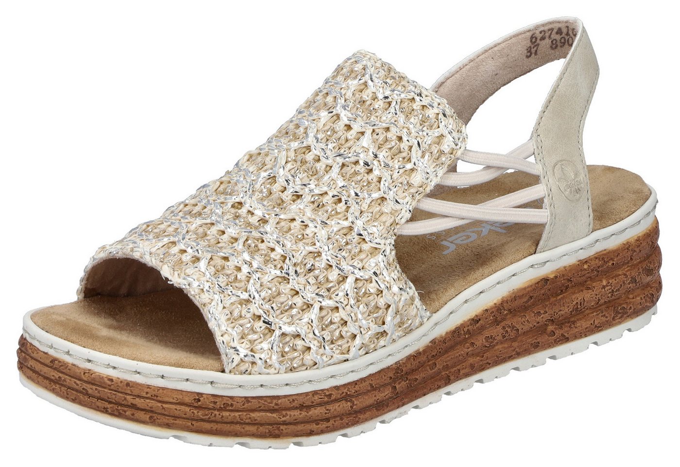 Rieker Keilsandalette mit seitlichen Gummizügen für guten Sitz