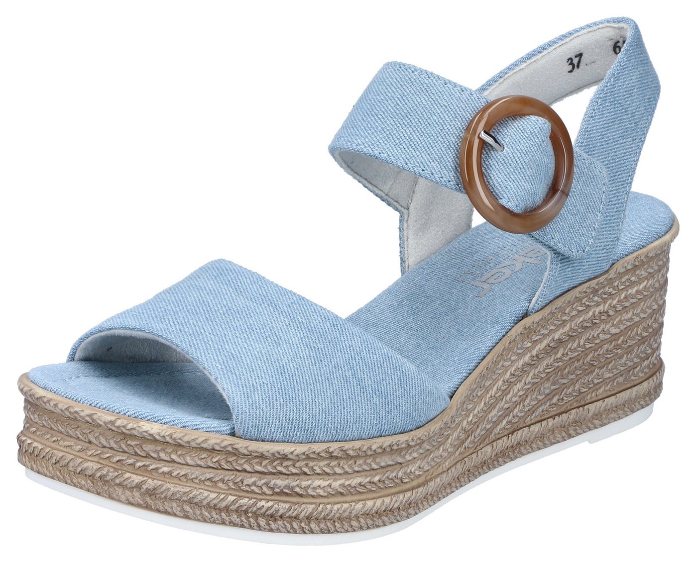 Rieker Keilsandalette Sommerschuh, Plateausandale, Urlaubschuh mit Klettverschluss