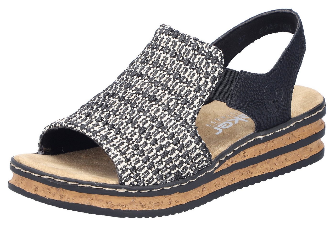 Rieker Keilsandalette Sommerschuh, Strandschuh, Sandale in Flechtoptik