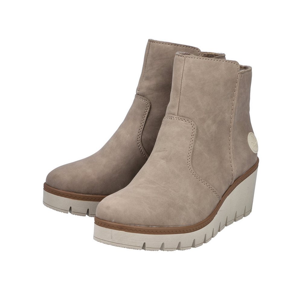 Rieker Keilstiefelette, Keilboots, Plateau-Stiefelette mit Innenreißverschluss, schmale Form
