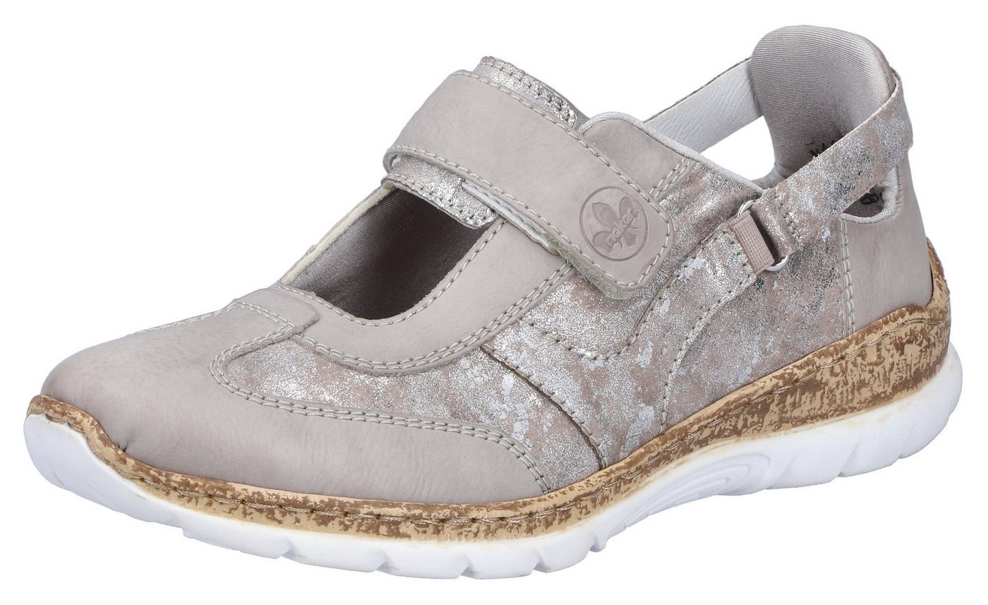 Rieker Klettschuh, Slipper, Halbschuh, Freizeitschuh, Sneaker, Keilabsatz in Korkoptik
