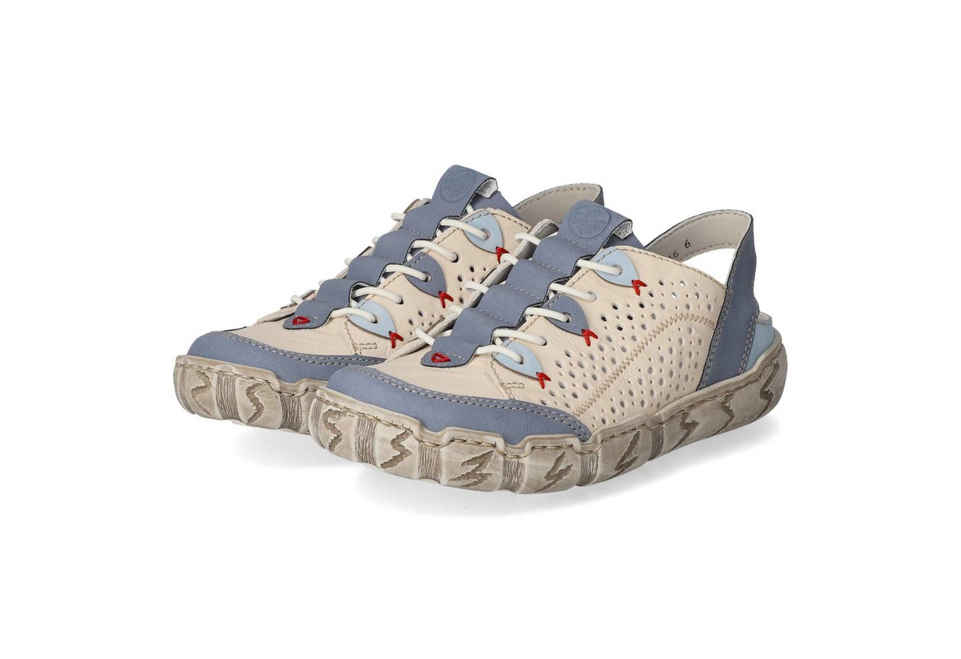 Rieker L0375-91 Damen Leder und Synthetik white Slipper