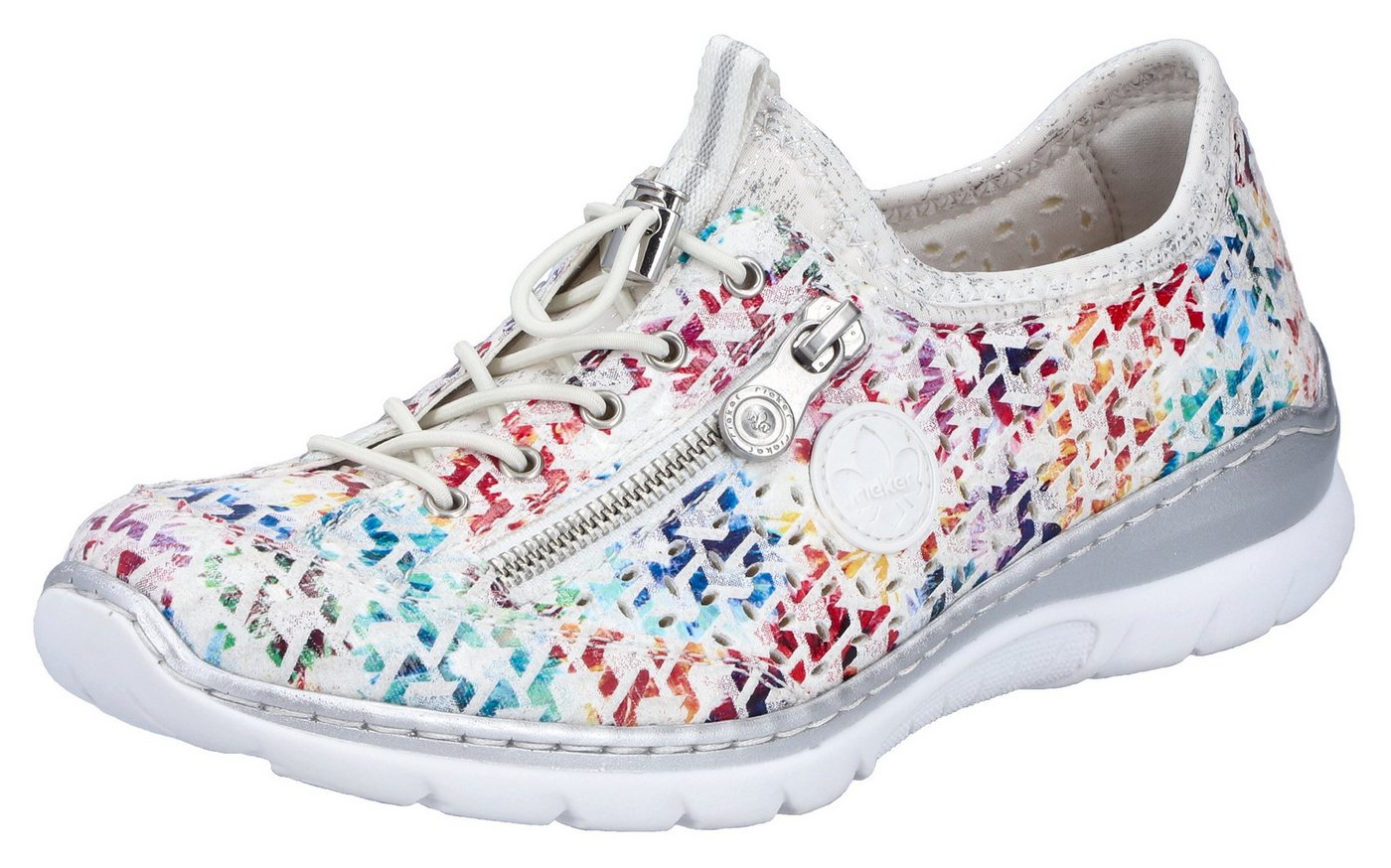 Rieker Slip-On Sneaker Schlupfschuh, Freizeitsneaker, Halbschuh mit MemoSoft-Ausstattung (weiß)