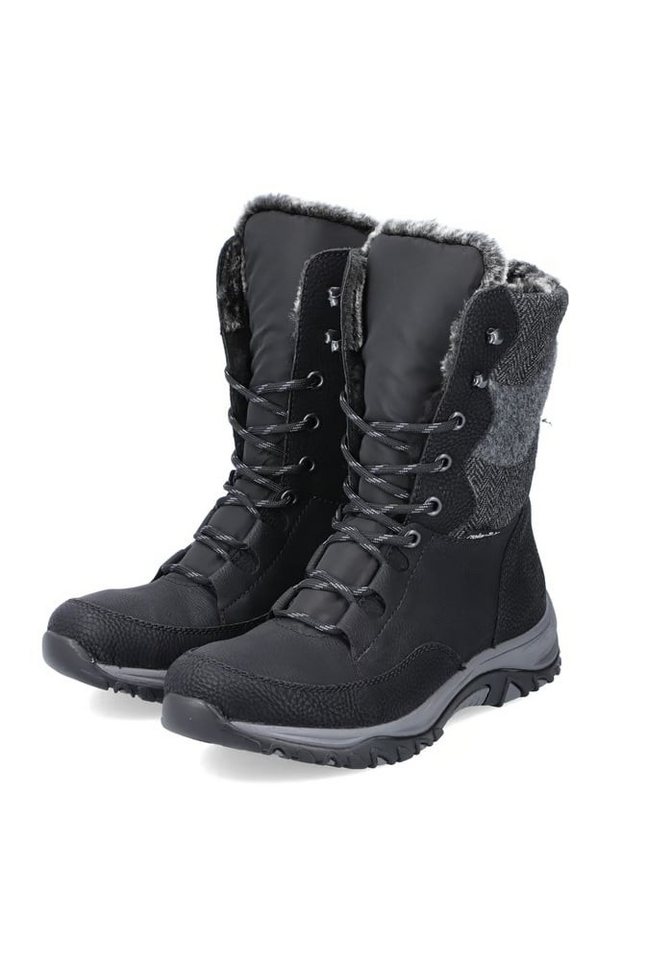 Rieker M9643-01 (Schnürstiefel mit Innenfutter) schwarz Damen Winterstiefel