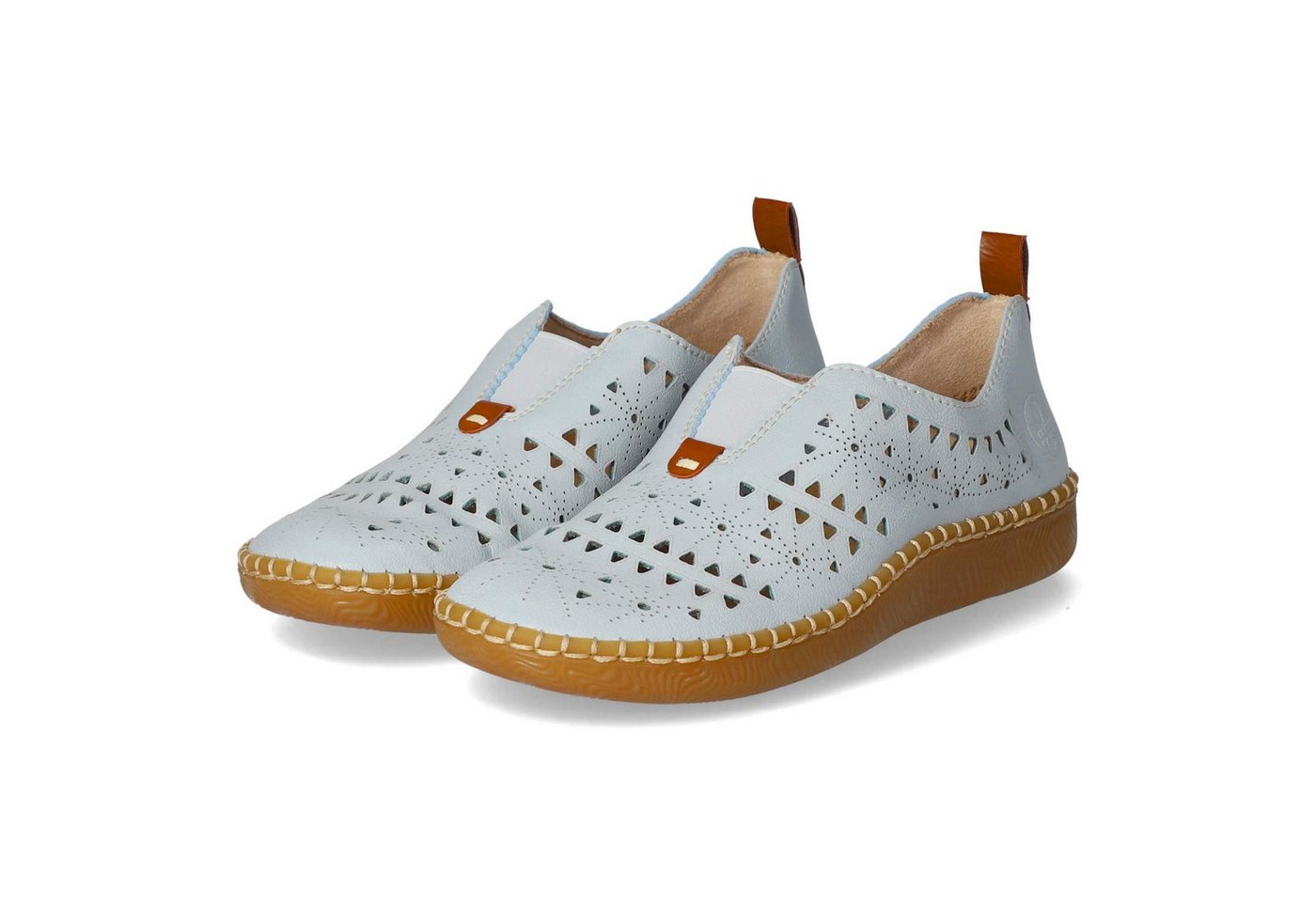 Rieker N2452-10 Damen Synthetik blau Slipper