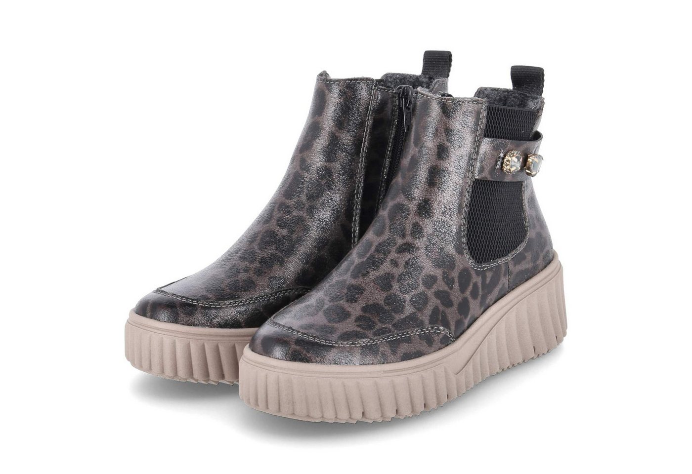 Rieker N2556-42 Damen Synthetik grau Schlupfstiefel