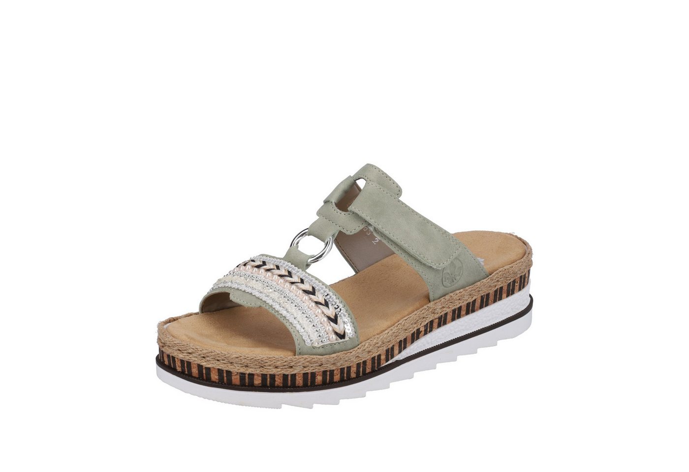 Rieker Pantolette (1-tlg) (beige/grün/schwarz)