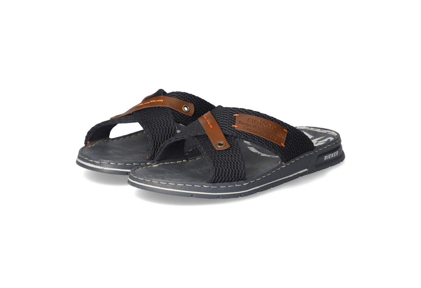 Rieker 21239-14 Herren Textil & Synthetik blau Pantolette