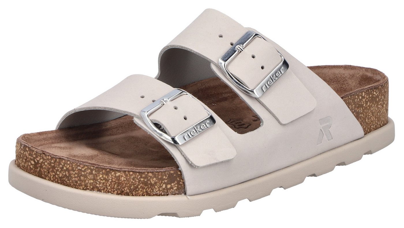 Rieker Pantolette Hausschuh, Sommerschuh, Strandschuh, Zweischnaller mit Softfußbett