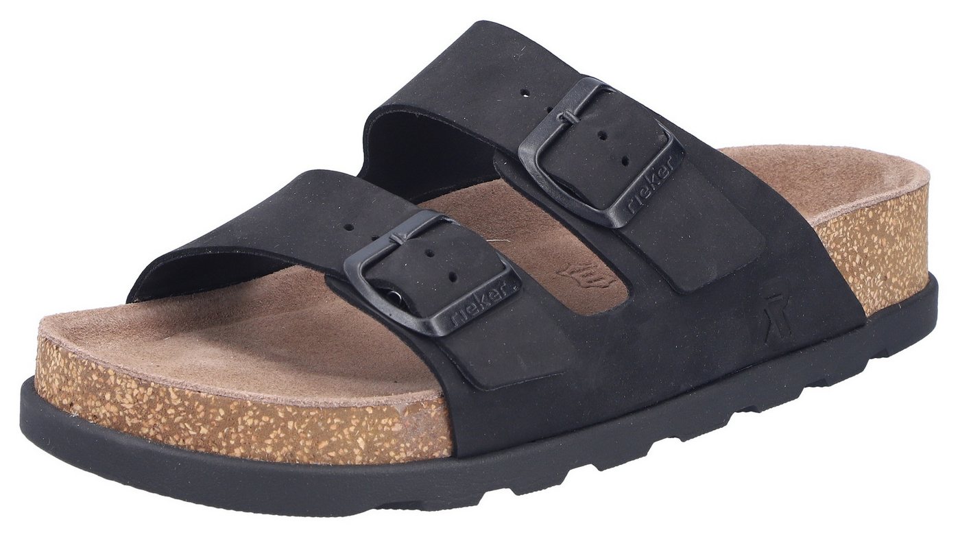 Rieker Pantolette Hausschuh, Sommerschuh, Strandschuh, Zweischnaller mit Softfußbett