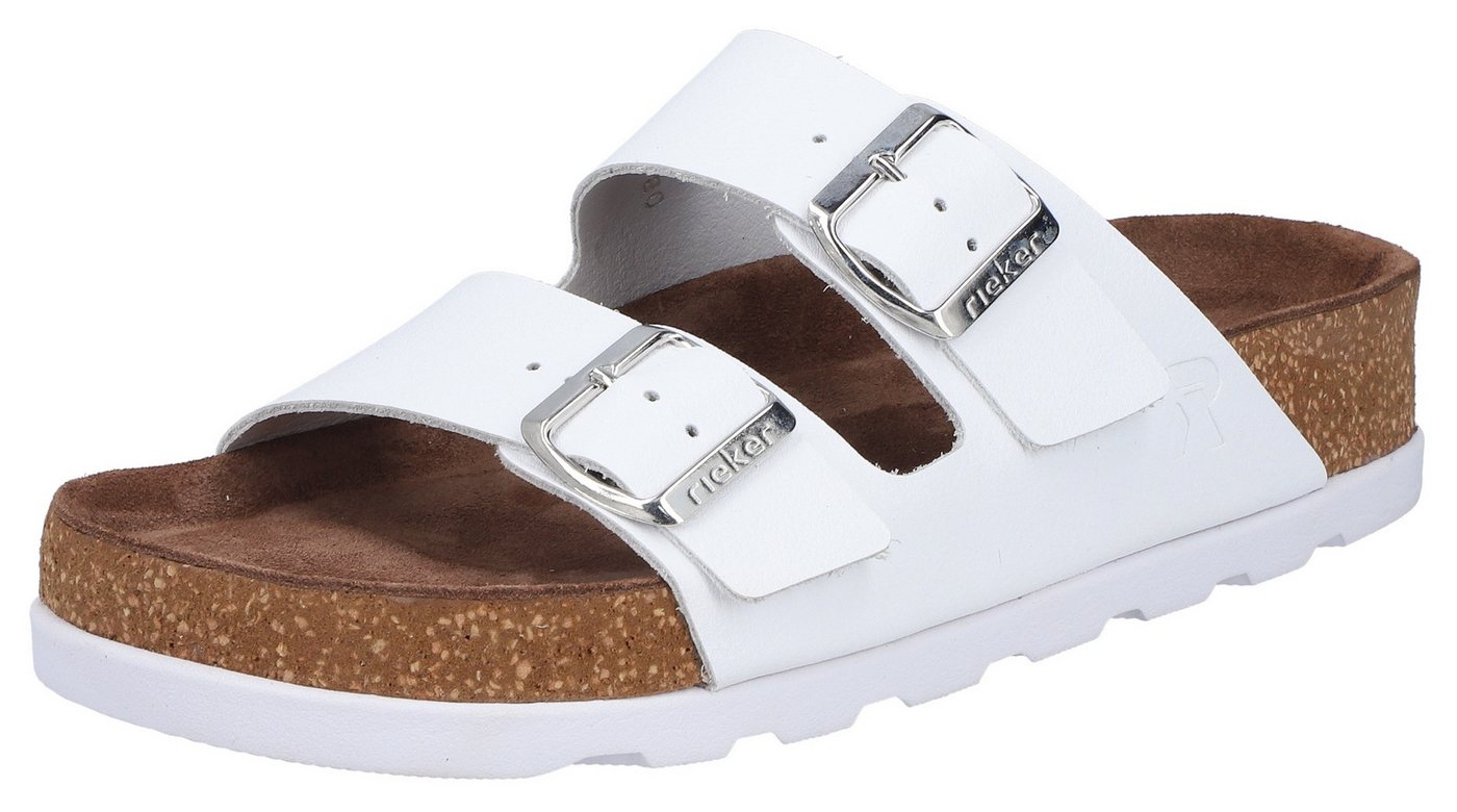 Rieker Pantolette Hausschuh, Sommerschuh, Strandschuh, Zweischnaller mit Softfußbett