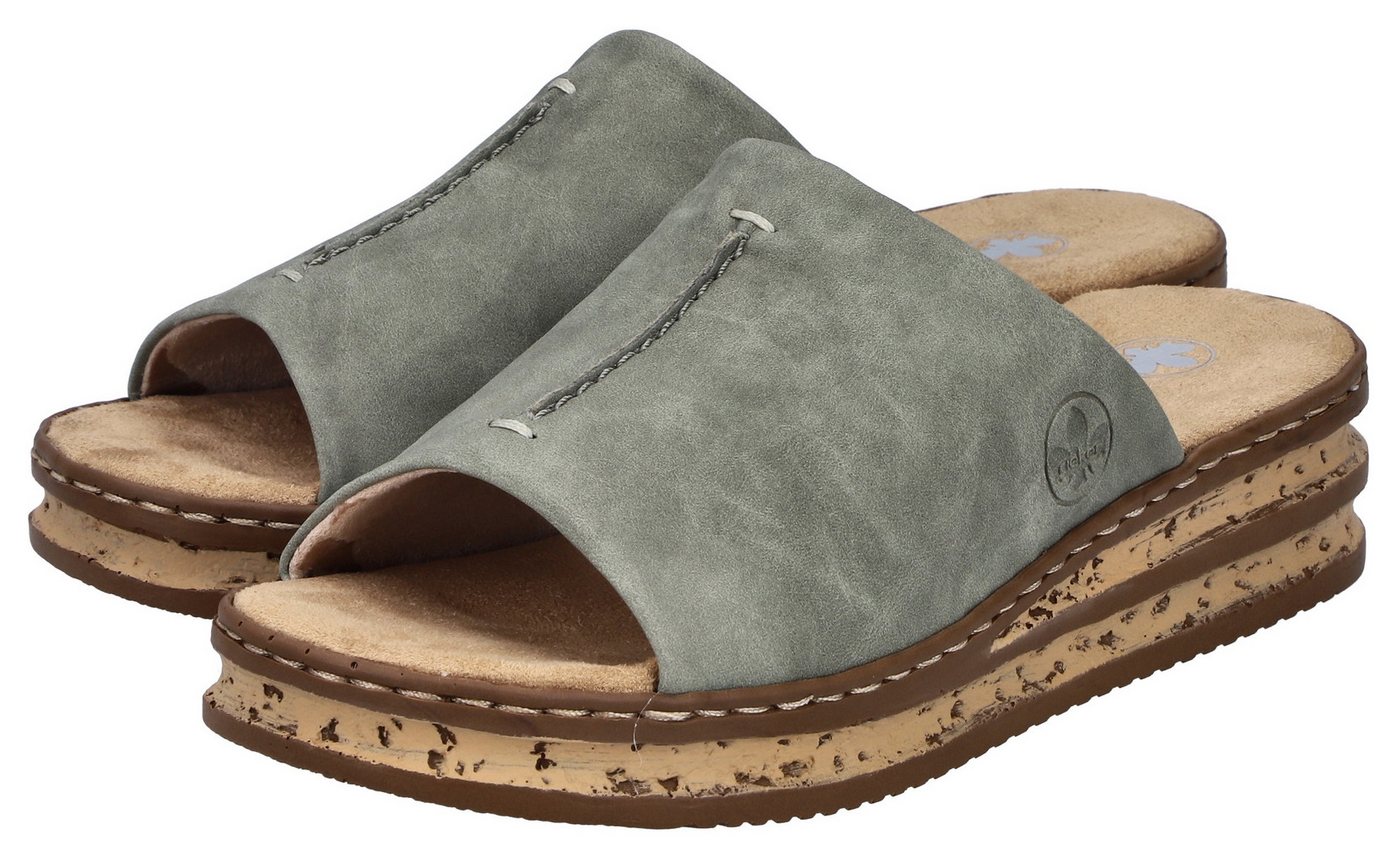 Rieker Pantolette Keilabsatz, Sommerschuh, modische Keilsohle