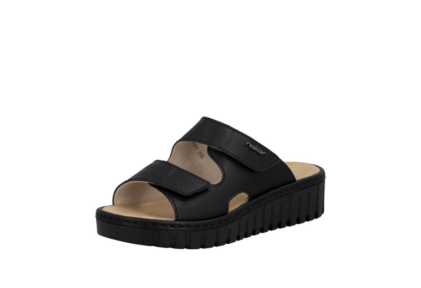 Rieker Pantolette Sommerschuh, Schlappen, Hausschuh mit modischer Plateausohle