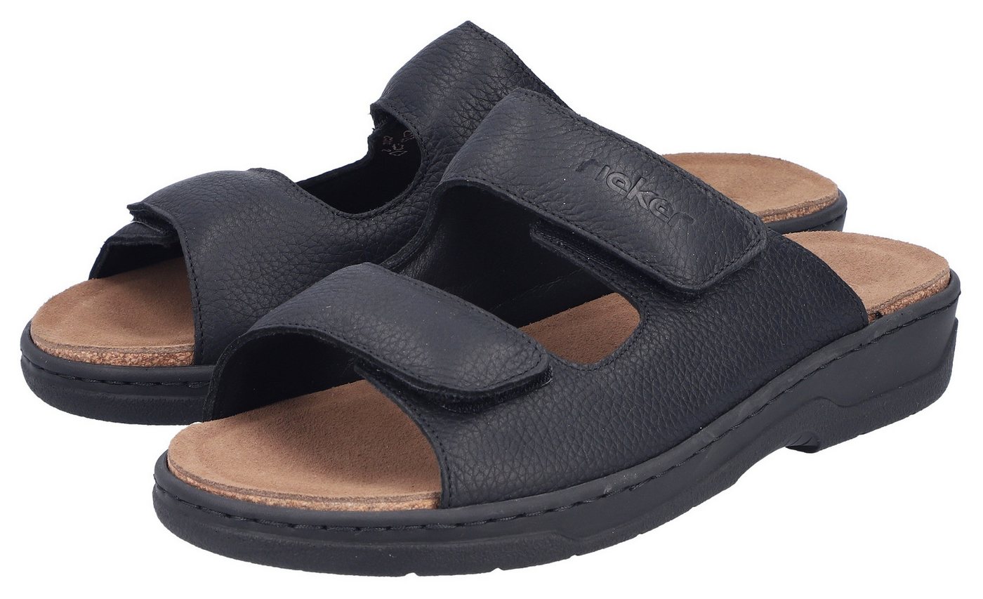 Rieker Pantolette Sommerschuh, Hausschuh mit Klettverschlüsse