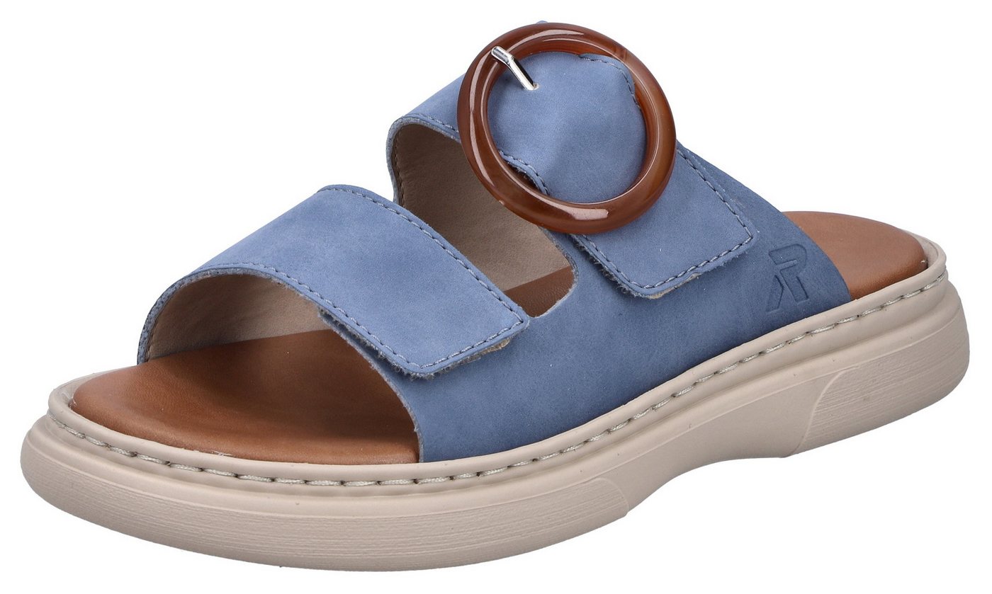 Rieker Pantolette Sommerschuh, Hausschuh, Strandschuh mit Klettriemchen