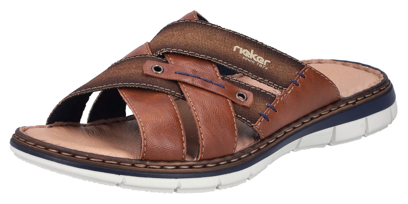 Rieker Pantolette, Sommerschuh, Schlappen, Poolslides, mit Leder-Innensohle