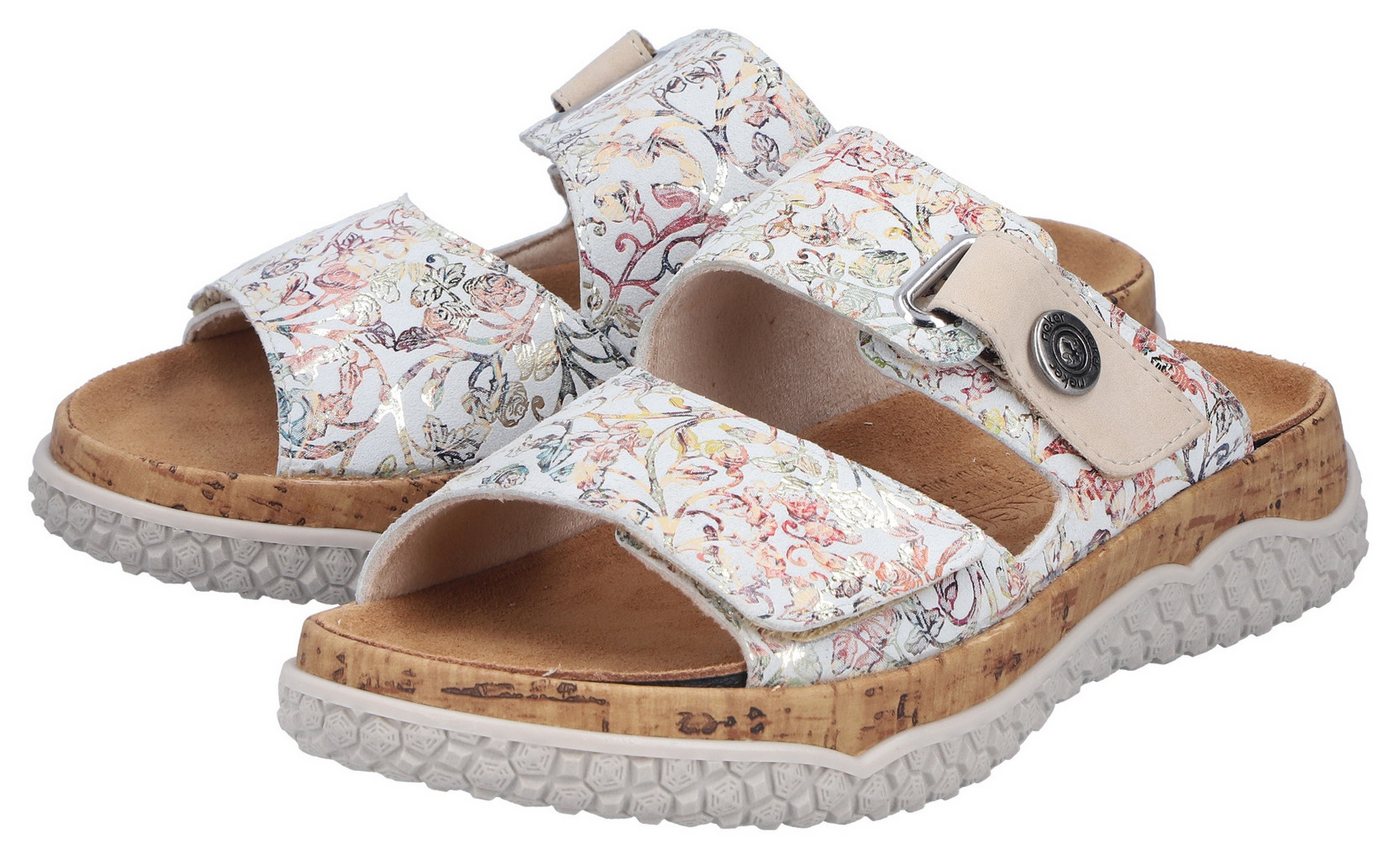 Rieker Pantolette Sommerschuh, Schlupfschuh, Hausschuh mit Klettriemchen