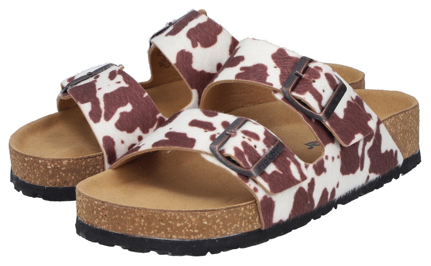 Rieker Pantolette Sommerschuh, Strandschuh, Hausschuh mit verstellbaren Schnallen (beige/braun)