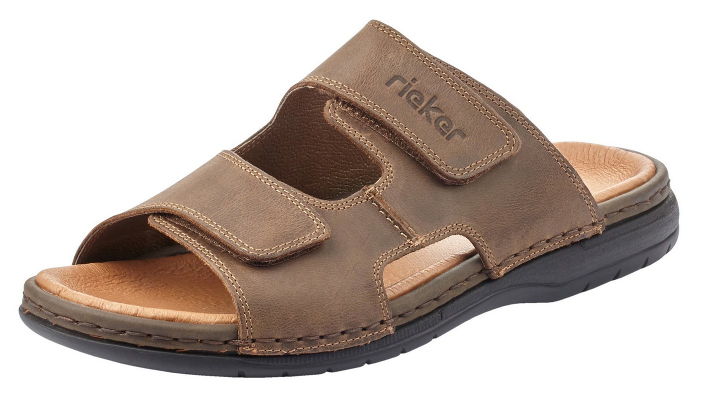 Rieker Pantolette, Sommerschuh, Strandschuh, Hausschuh mit weicher Innensohle (braun)