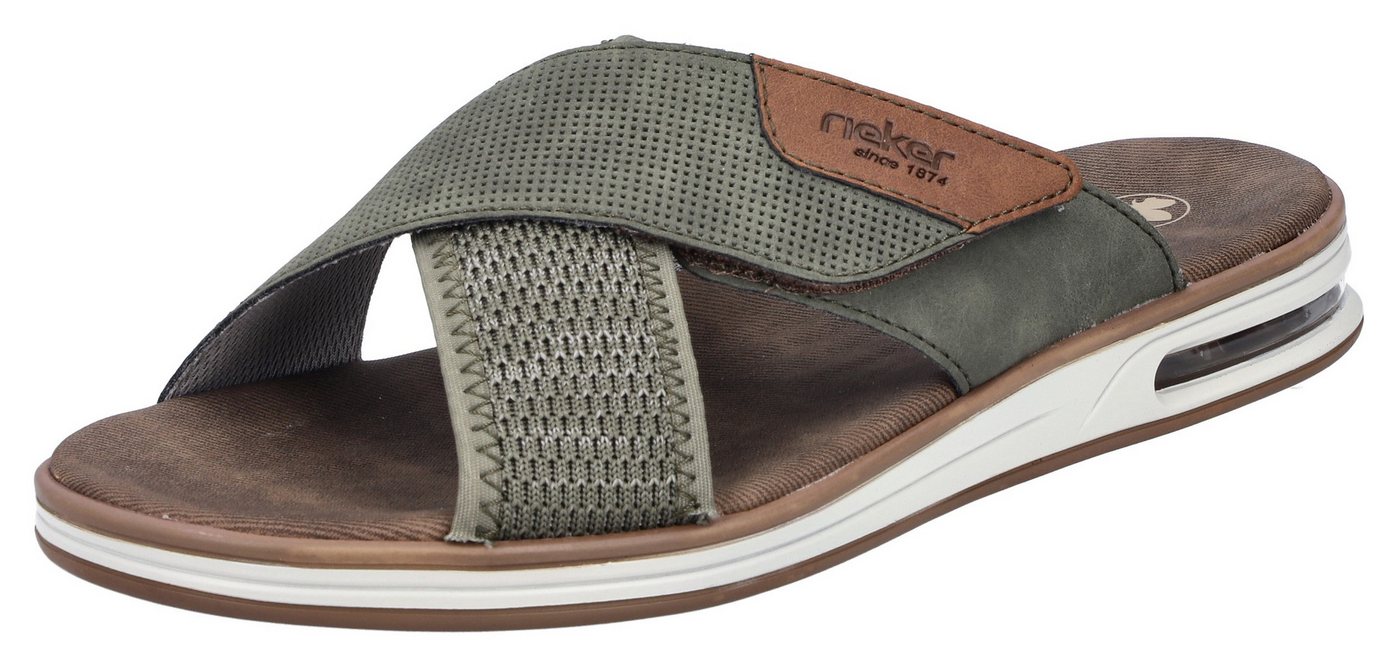 Rieker Pantolette, Sommerschuh, Strandschuh, Schlappen, Hausschuh mit Klettverschluss