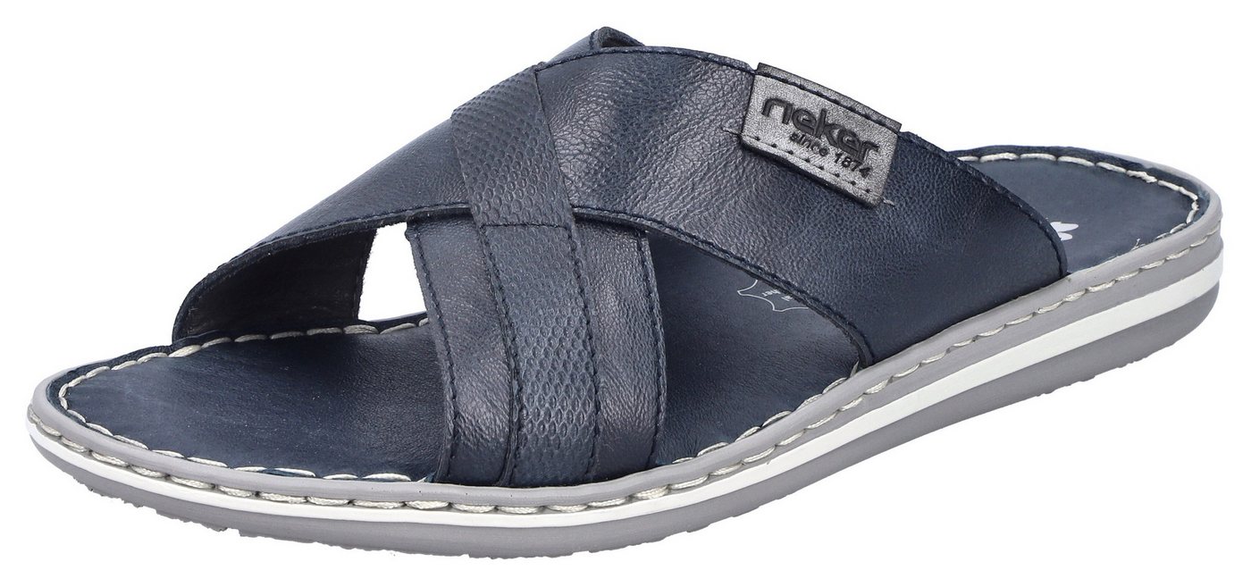 Rieker Pantolette Sommerschuh, Strandschuh, Schlappen, Hausschuh mit Label (blau)