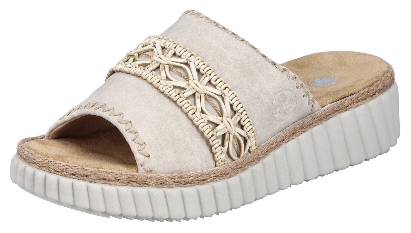 Rieker Pantolette Sommerschuh, Strandschuh, Urlaubschuh, Hausschuh mit softer Innensohle