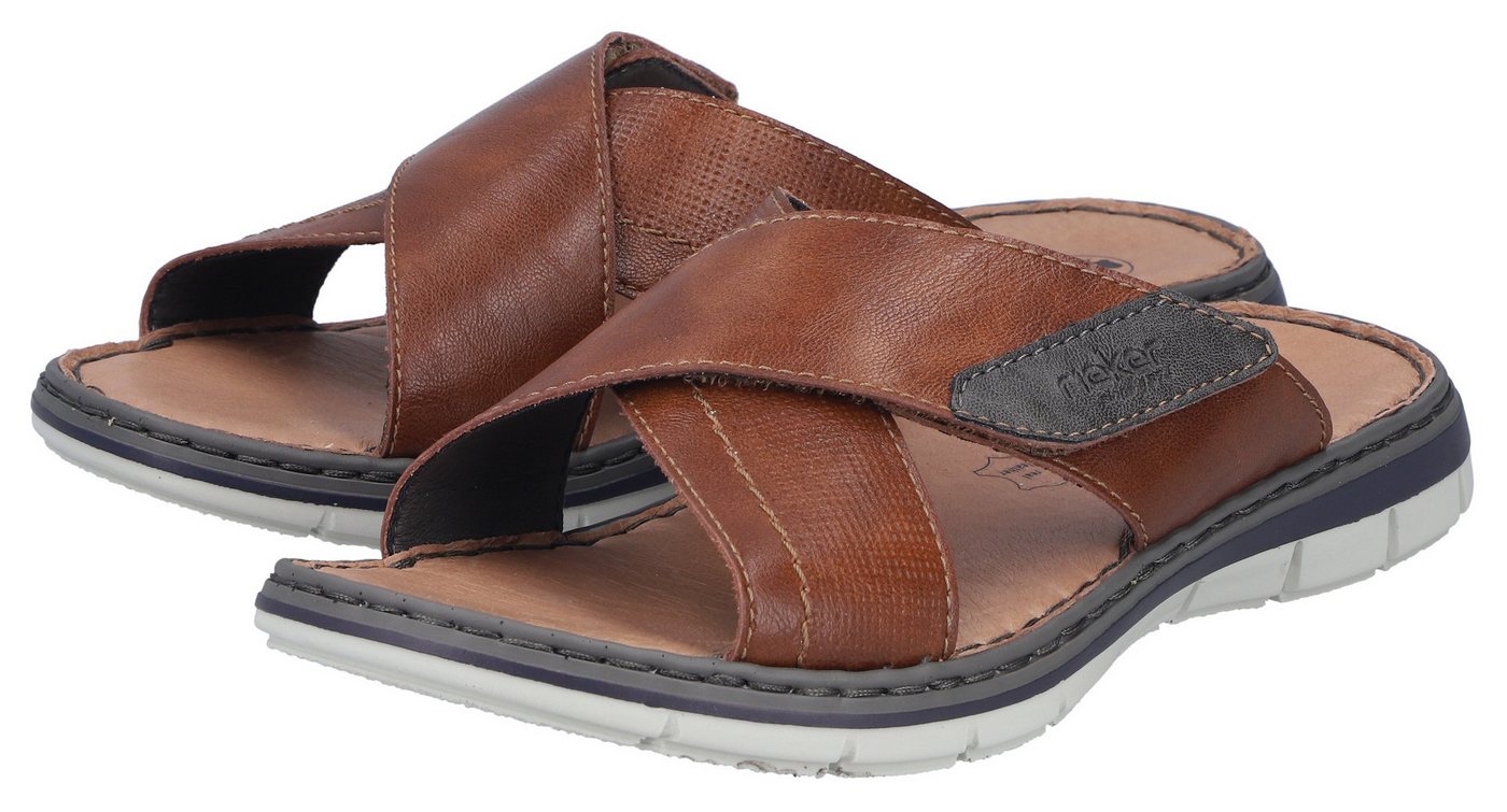 Rieker Pantolette Sommerschuh, Strandschuh, Urlaubsschuh mit weicher Innensohle (braun)