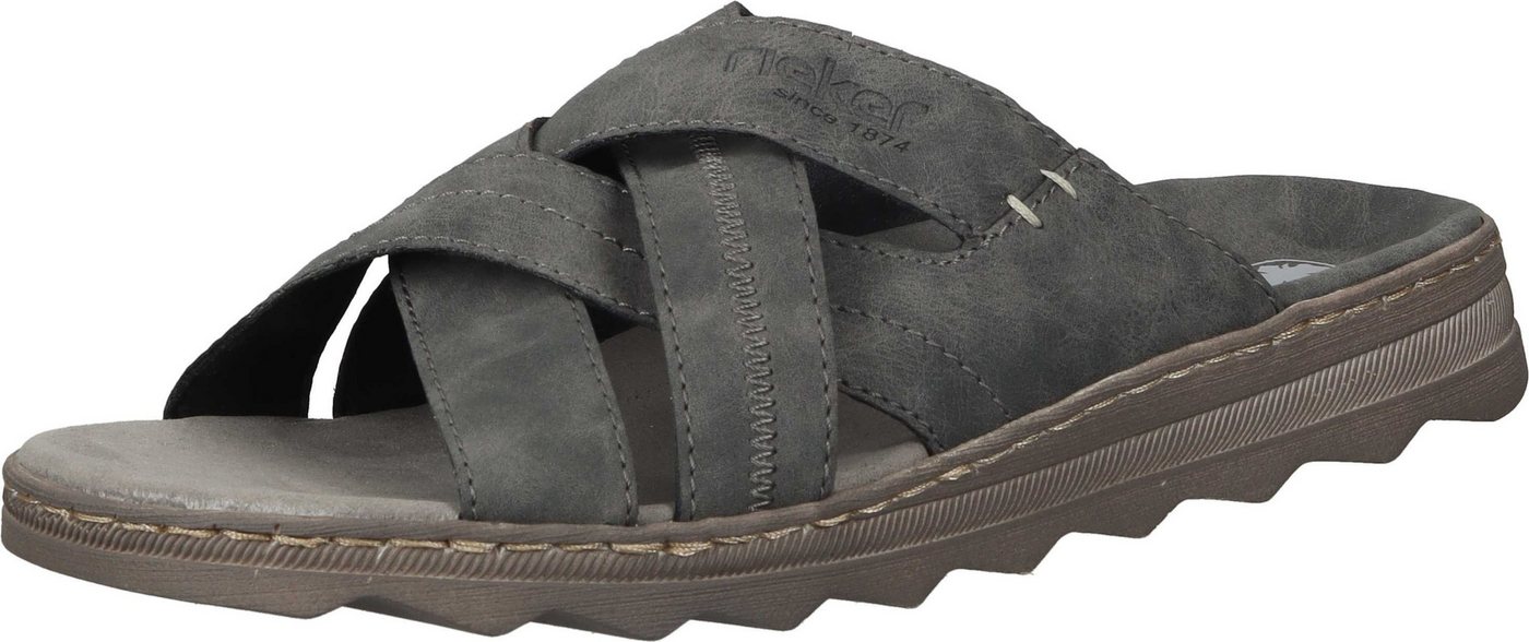 Rieker Pantoletten Pantolette aus strapazierfähigem Synthetik