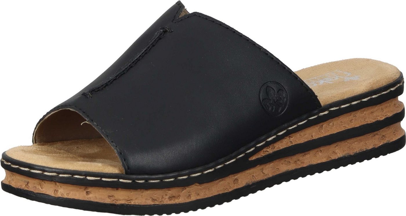 Rieker Pantoletten Pantolette aus strapazierfähigem Synthetik