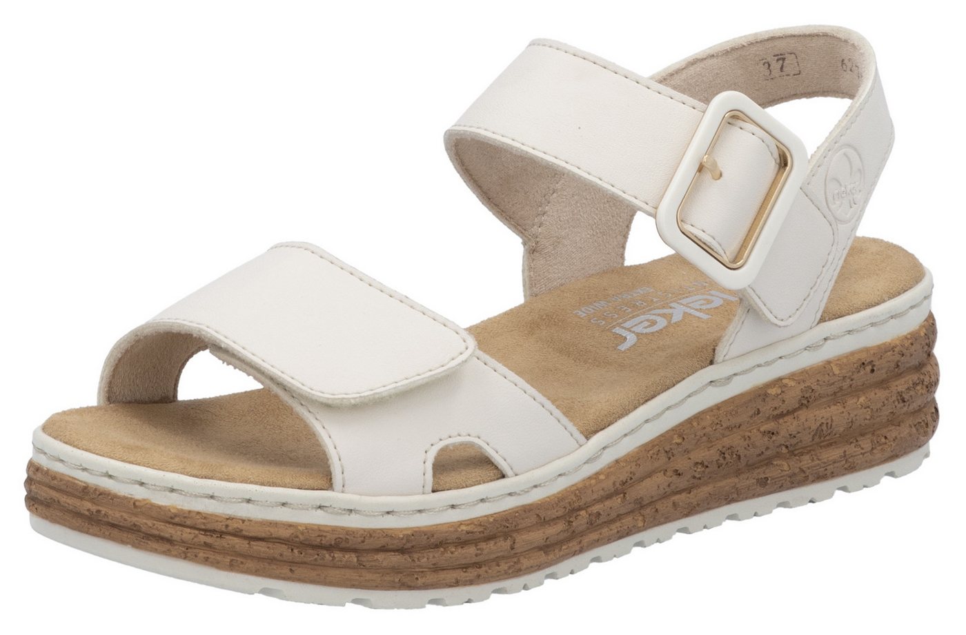 Rieker Plateausandale Sandalette, Sommerschuh, Keilsandale mit praktischen Klettverschlüssen