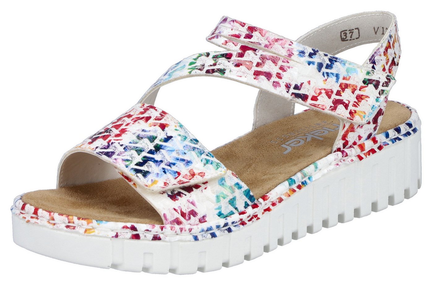 Rieker Plateausandale Sommerschuh, Sandalette, Keilabsatz, mit Klettriemchen