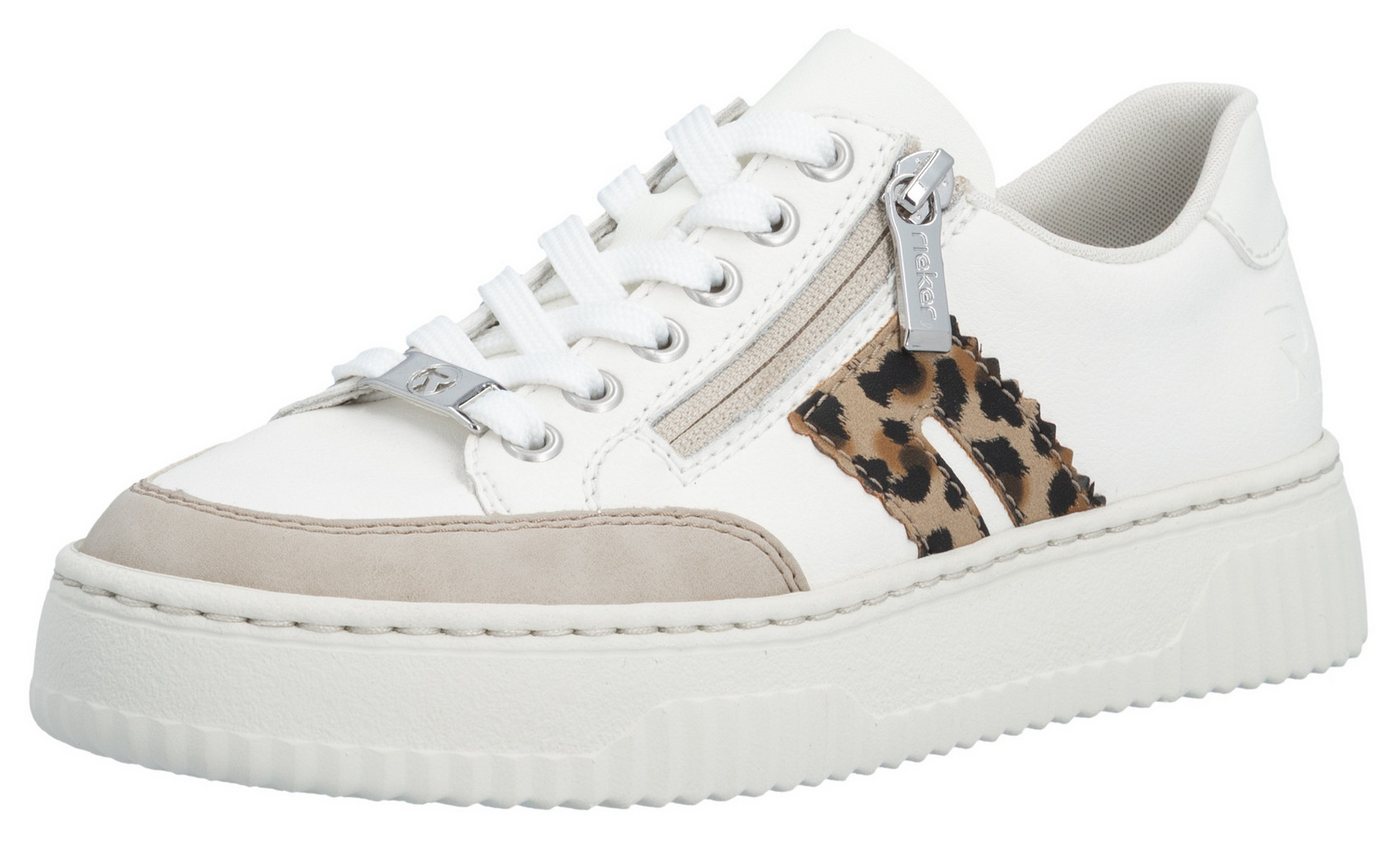 Rieker Plateausneaker Halbschuh, Schnürschuh, Casual-Sneaker mit leo-Besatz