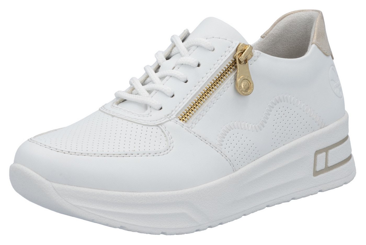 Rieker Plateausneaker, Halbschuh, Schnürschuh, Freizeitsneaker mit Reißverschluss