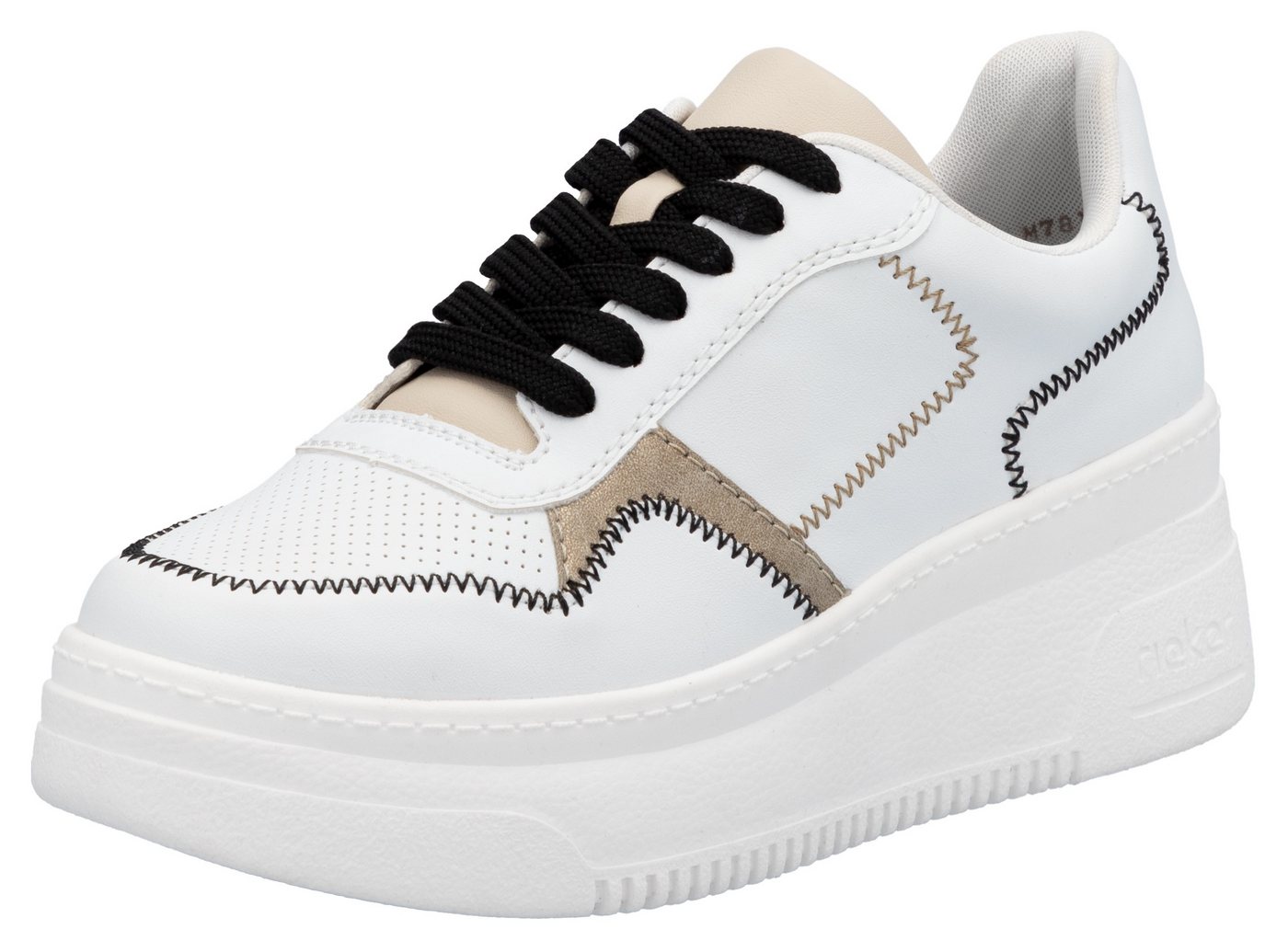Rieker Plateausneaker, Keilsneaker, Schnürschuh, Halbschuh mit modischen Kontrastdetails
