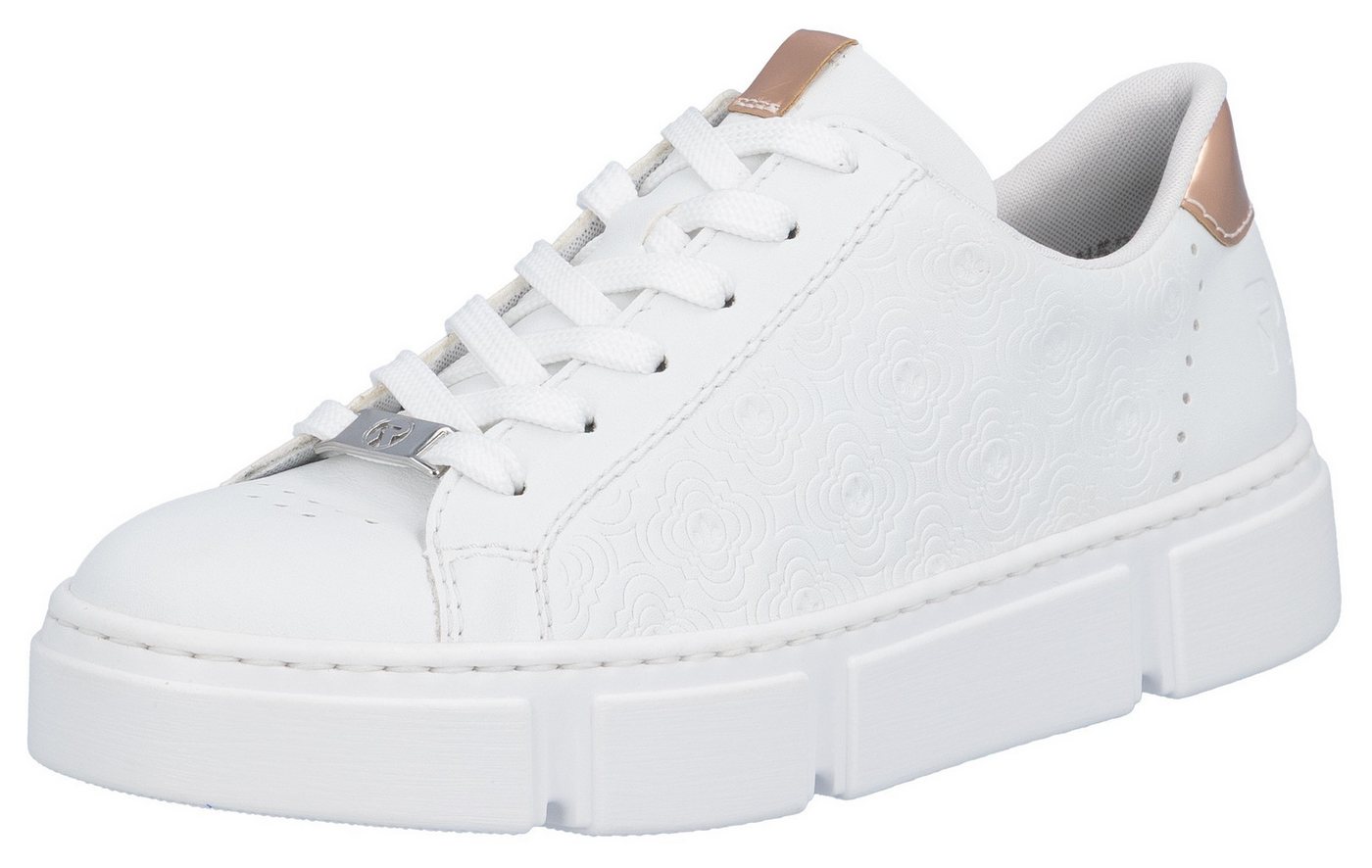 Rieker Plateausneaker mit metallicfarbenen Akzenten, Freizeitschuh, Halbschuh, Schnürschuh