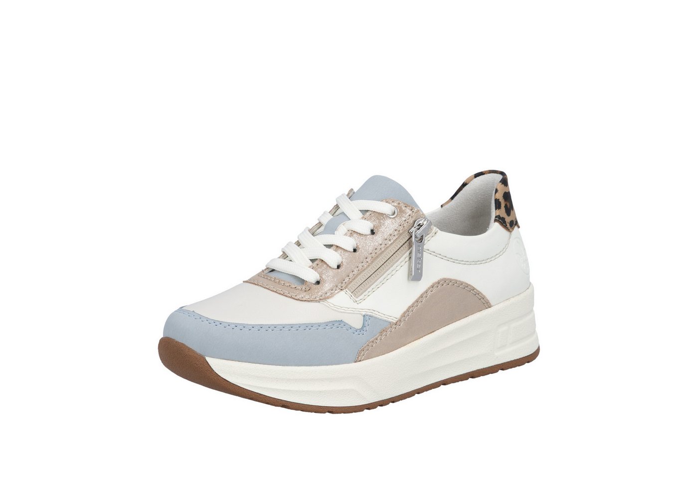 Rieker Plateausneaker Schnürschuh, Halbschuh, Freizeitschuh mit Soft-Einlage (weiß)