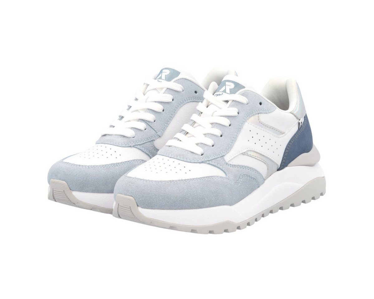 Rieker (Rauhleder) W2500 weiss/blau Damen Sneaker