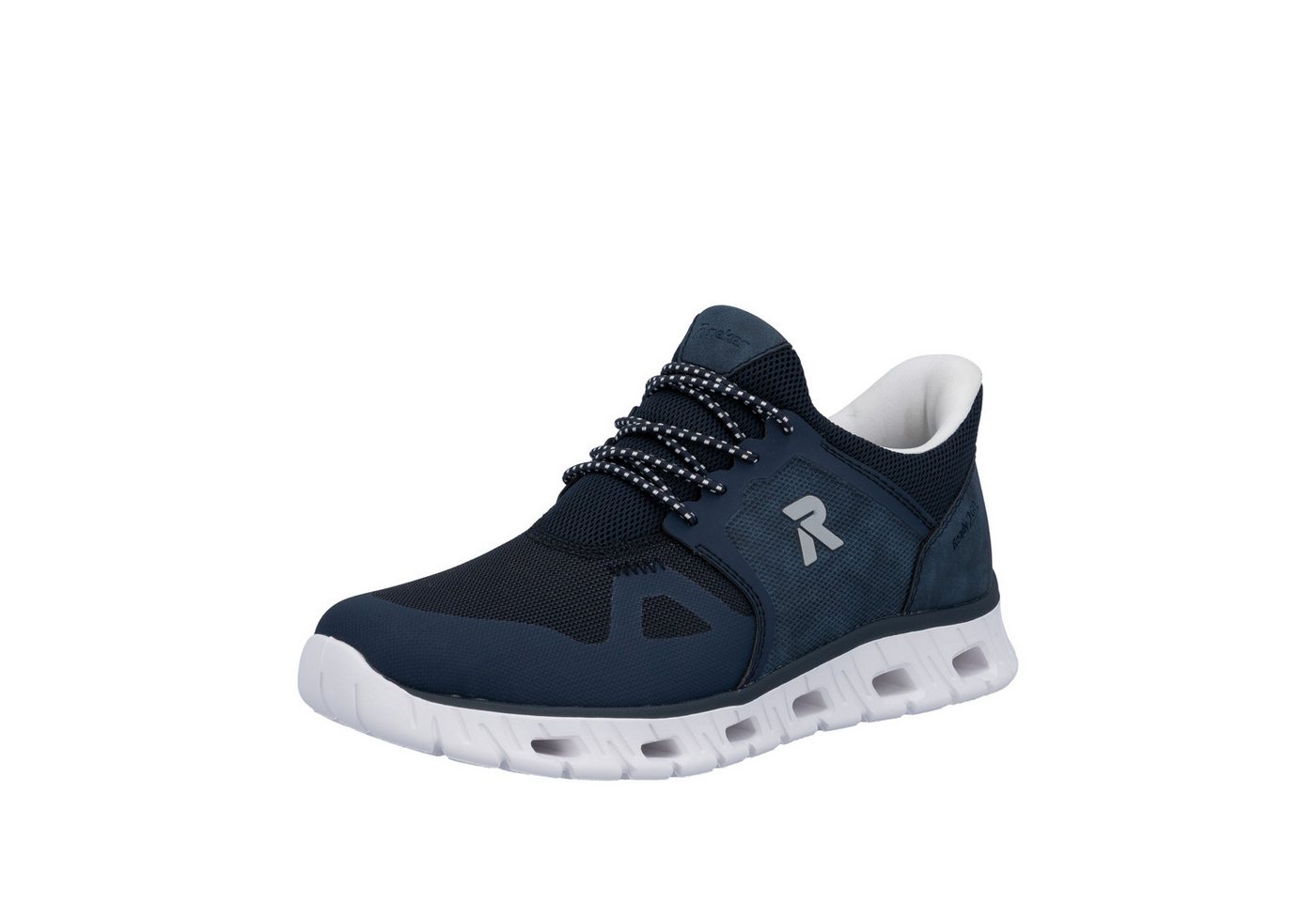Rieker Ready2GO Slip-On Sneaker Schlupfschuh, Freizeitsneaker mit Gummizug und weichem Schaftrand (blau)