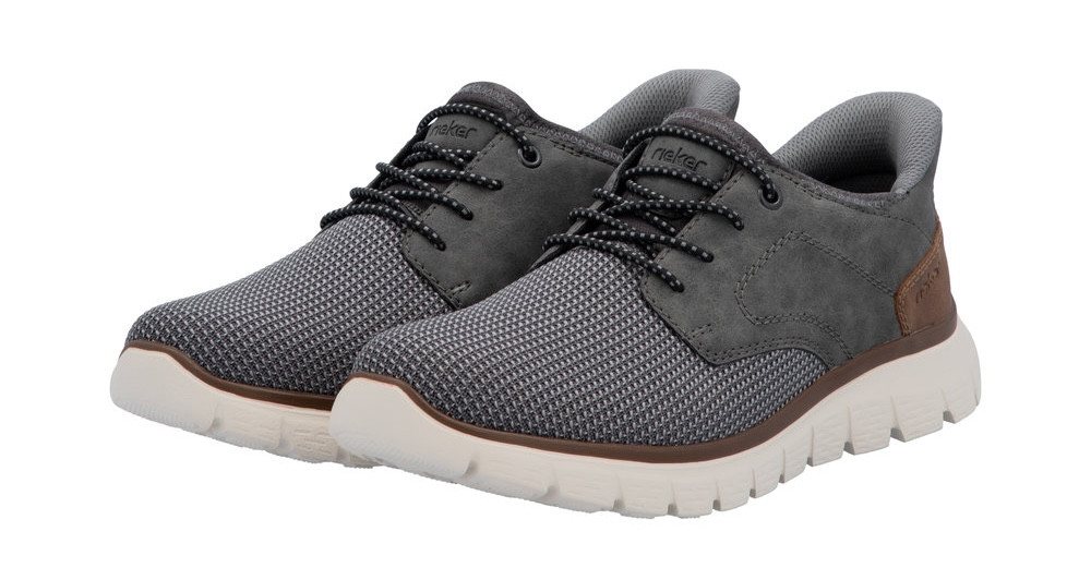 Rieker Ready2GO Slip-On Sneaker Schlupfschuh, Halbschuh, Freizeitsneaker mit Gummizug (braun/grau)