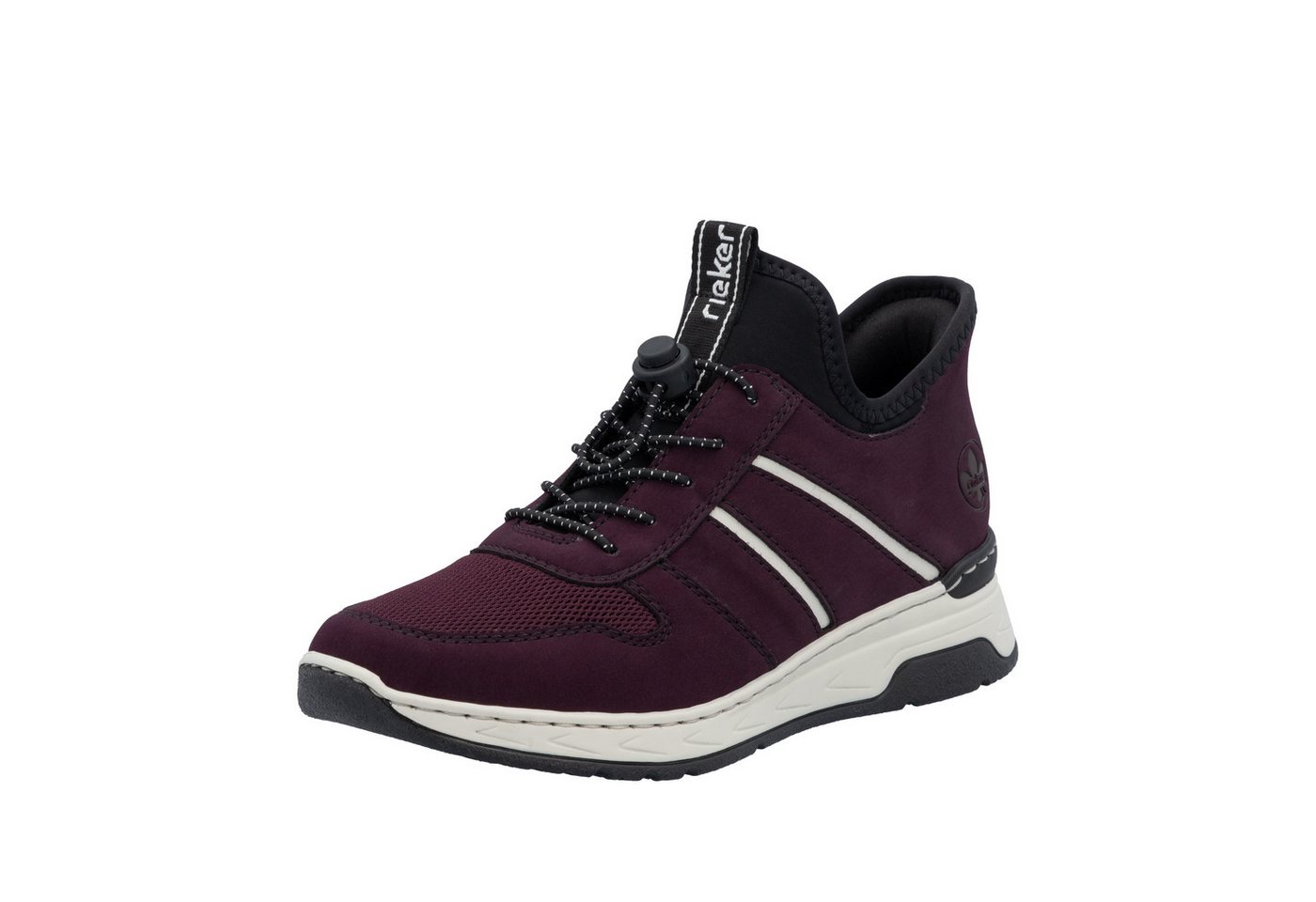 Rieker Ready2GO Slip-On Sneaker Schlupfschuh, Halbschuh, Freizeitsneaker mit MemoSoft-Innensohle (rot/schwarz)