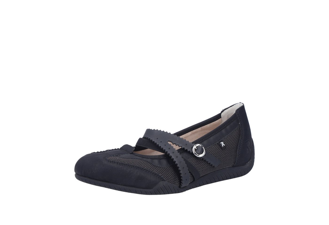 Rieker Riemchenballerina Schlupfschuh, Flats, Slipper mit Mesheinsatz