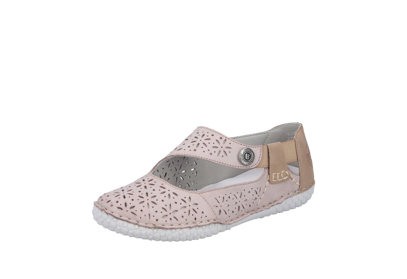 Rieker Riemchenballerina Schlupfschuh, Slipper mit modischer Perforation