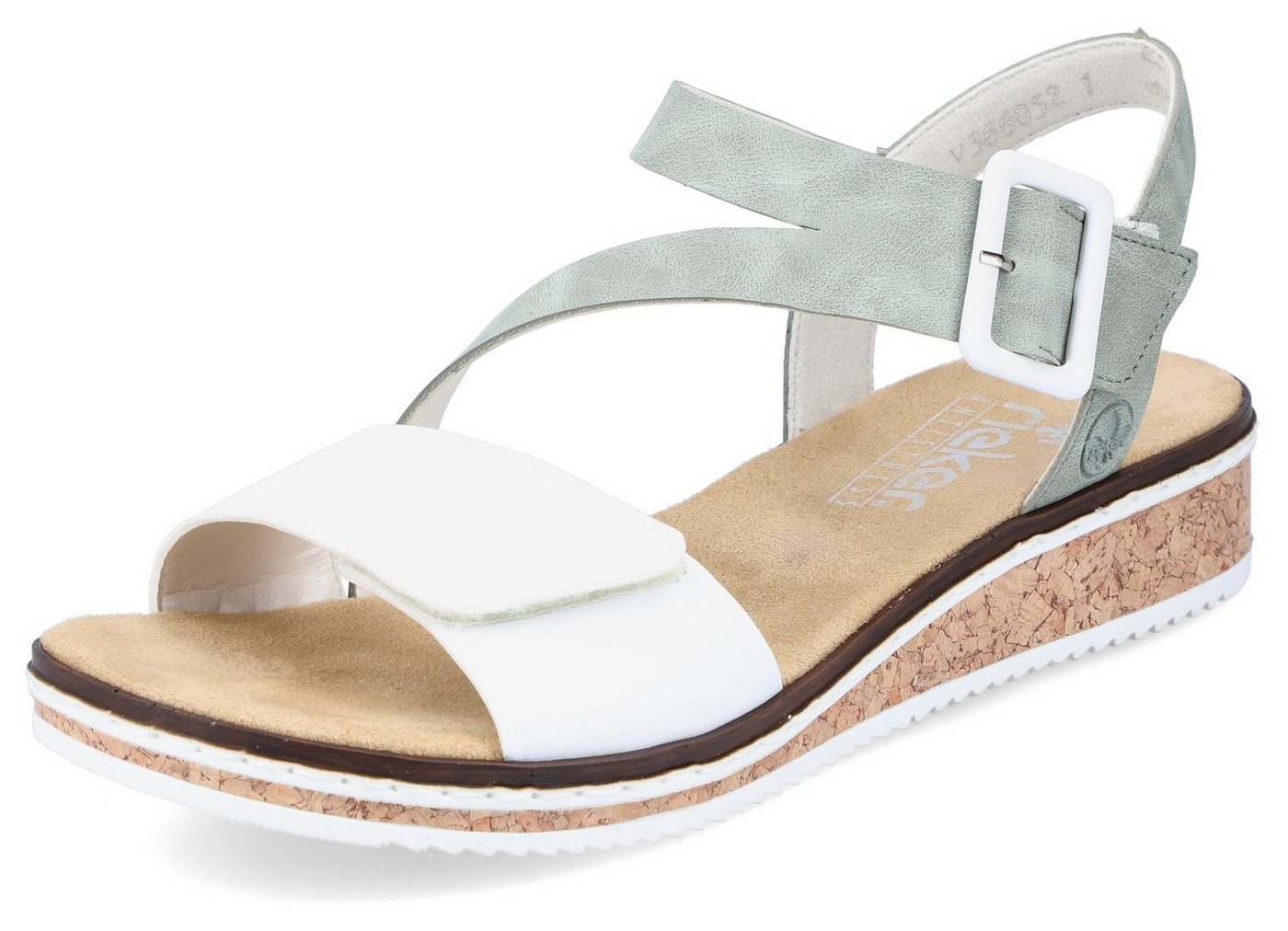 Rieker Riemchensandale Sommerschuh, Sandalette, Keilabsatz, mit asymmetrischem Riemchen