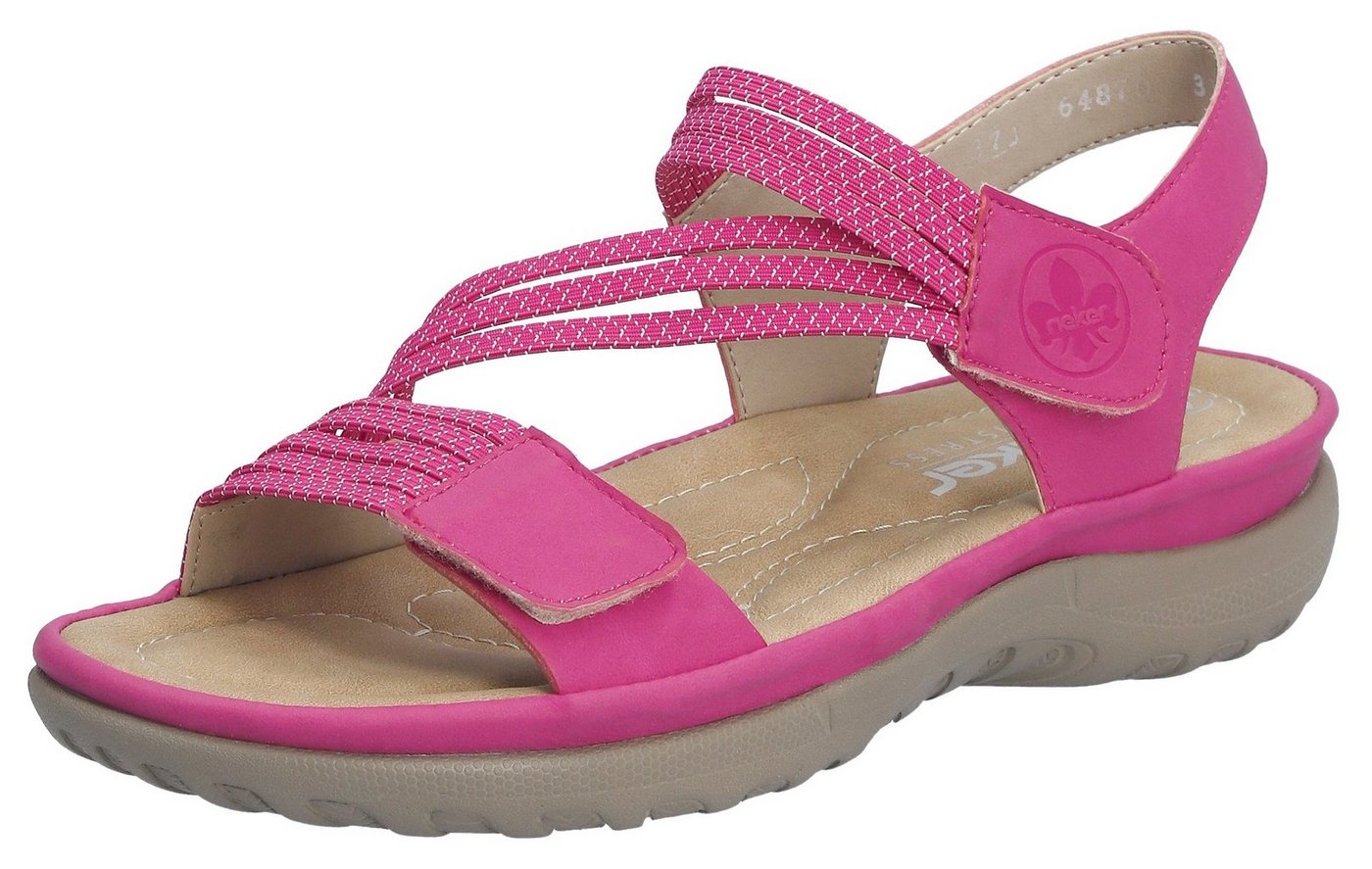 Rieker Riemchensandale Sommerschuh, Sandalette, Keilabsatz, mit Gummizügen